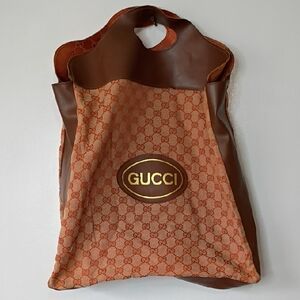 Vintage Gucci Orange and Brown Tote Dust Bag